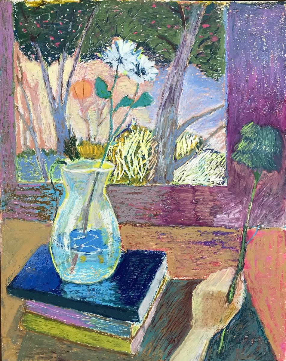 Glass Vase with Hand with Flower
